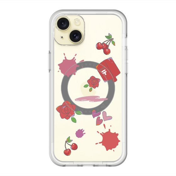 スリムプロテクションプレミアムケース with MagSafe［ DRAWING PAPER Red ］