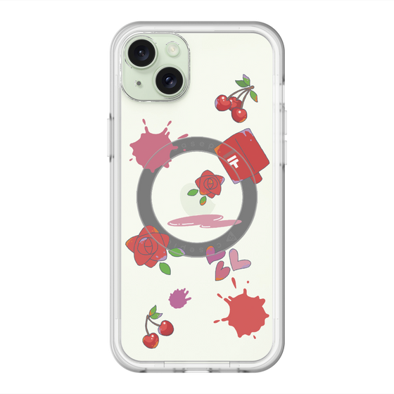 スリムプロテクションプレミアムケース with MagSafe［ DRAWING PAPER Red ］