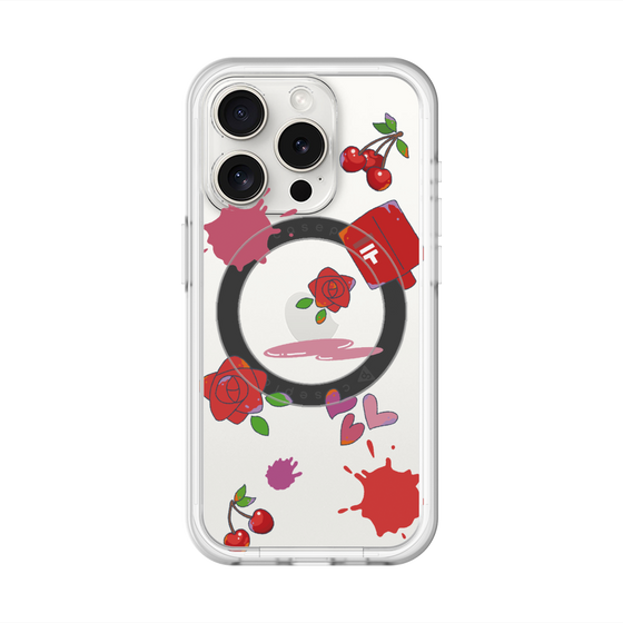 スリムプロテクションプレミアムケース with MagSafe［ DRAWING PAPER Red ］