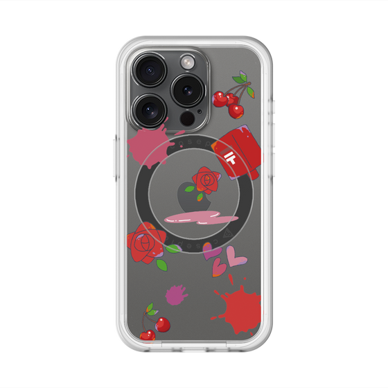 スリムプロテクションプレミアムケース with MagSafe［ DRAWING PAPER Red ］