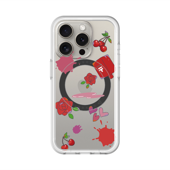 スリムプロテクションプレミアムケース with MagSafe［ DRAWING PAPER Red ］