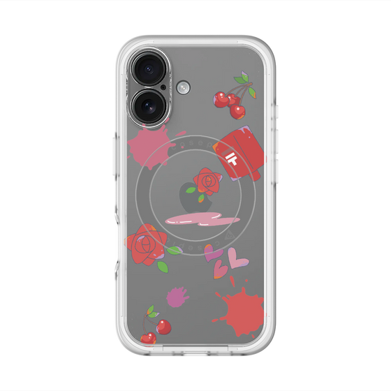 スリムプロテクションプレミアムケース with MagSafe［ DRAWING PAPER Red ］