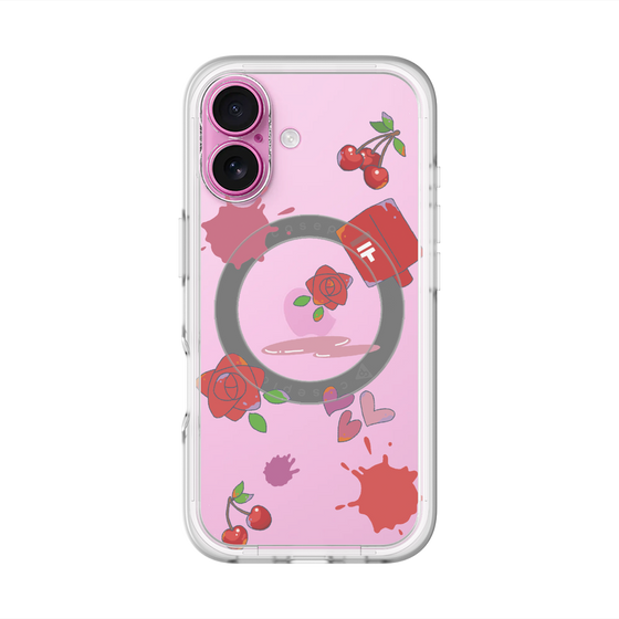 スリムプロテクションプレミアムケース with MagSafe［ DRAWING PAPER Red ］
