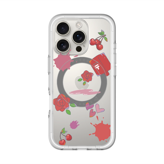 スリムプロテクションプレミアムケース with MagSafe［ DRAWING PAPER Red ］