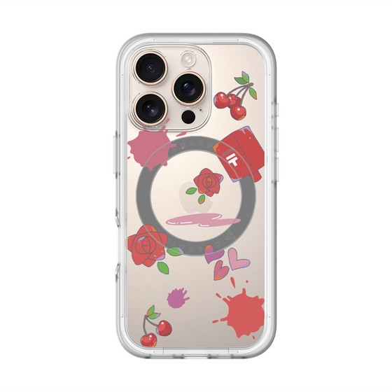 スリムプロテクションプレミアムケース with MagSafe［ DRAWING PAPER Red ］
