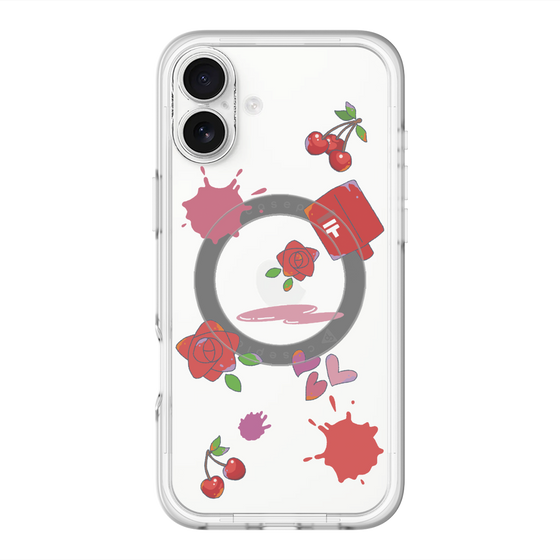 スリムプロテクションプレミアムケース with MagSafe［ DRAWING PAPER Red ］