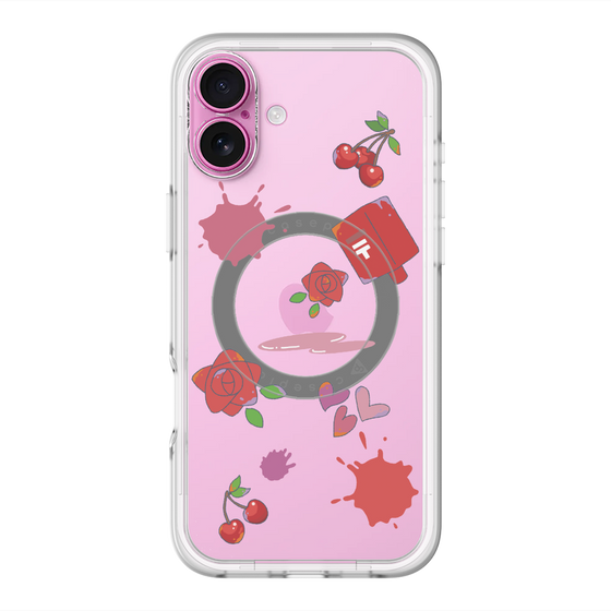 スリムプロテクションプレミアムケース with MagSafe［ DRAWING PAPER Red ］