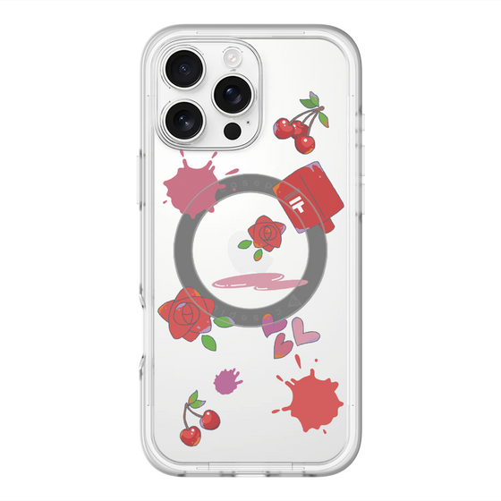 スリムプロテクションプレミアムケース with MagSafe［ DRAWING PAPER Red ］
