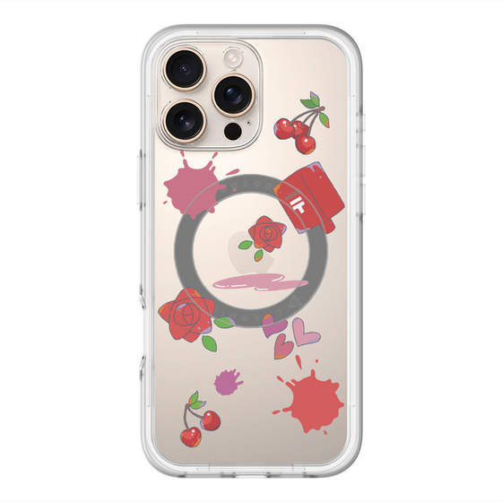 スリムプロテクションプレミアムケース with MagSafe［ DRAWING PAPER Red ］