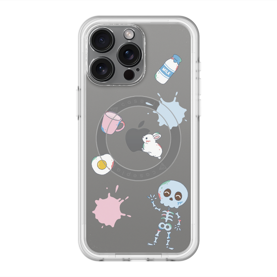 スリムプロテクションプレミアムケース with MagSafe［ DRAWING PAPER White ］