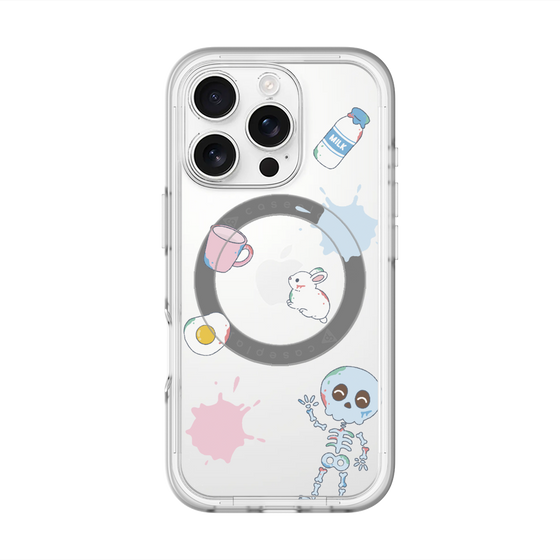スリムプロテクションプレミアムケース with MagSafe［ DRAWING PAPER White ］