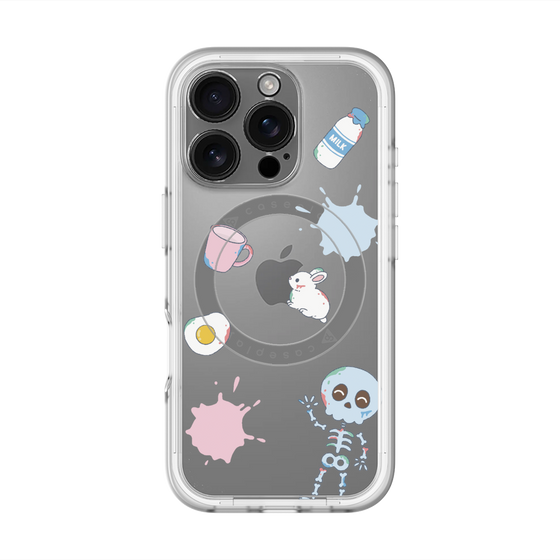 スリムプロテクションプレミアムケース with MagSafe［ DRAWING PAPER White ］