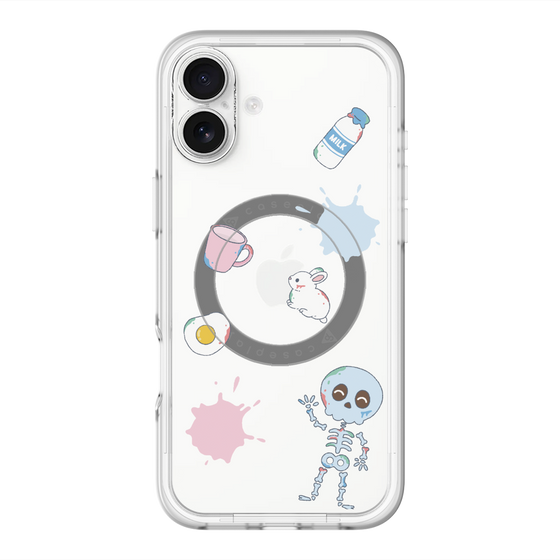 スリムプロテクションプレミアムケース with MagSafe［ DRAWING PAPER White ］