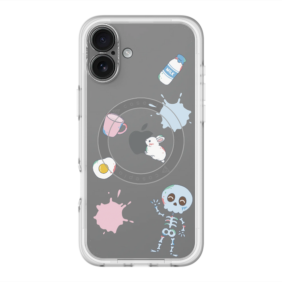スリムプロテクションプレミアムケース with MagSafe［ DRAWING PAPER White ］
