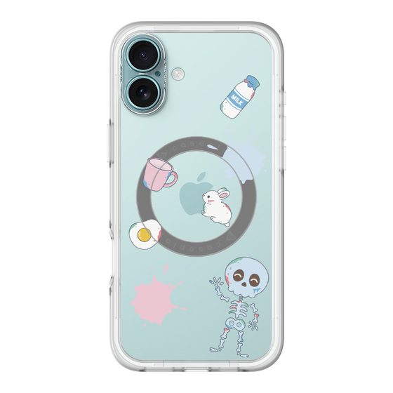 スリムプロテクションプレミアムケース with MagSafe［ DRAWING PAPER White ］