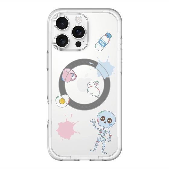 スリムプロテクションプレミアムケース with MagSafe［ DRAWING PAPER White ］