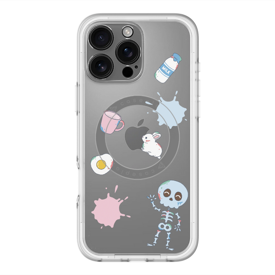 スリムプロテクションプレミアムケース with MagSafe［ DRAWING PAPER White ］
