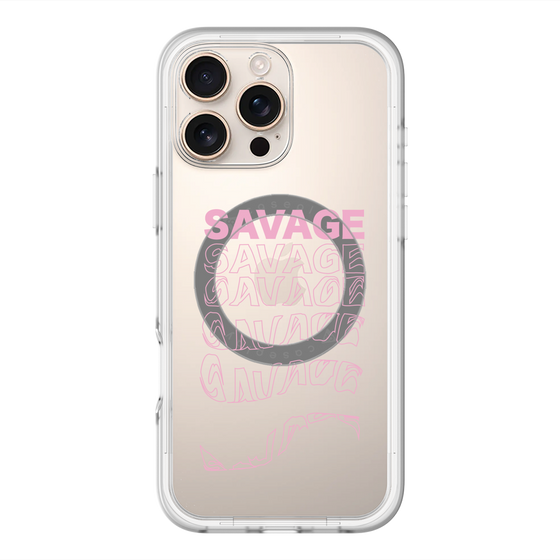 スリムプロテクションプレミアムケース with MagSafe［ SAVAGE Pink ］