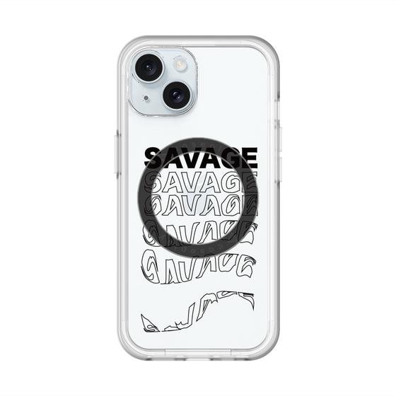 スリムプロテクションプレミアムケース with MagSafe［ SAVAGE Black ］