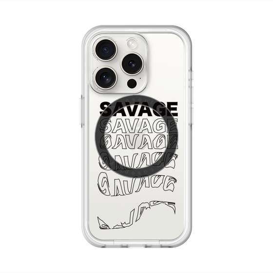 スリムプロテクションプレミアムケース with MagSafe［ SAVAGE Black ］