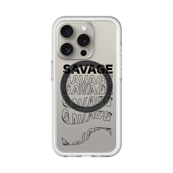 スリムプロテクションプレミアムケース with MagSafe［ SAVAGE Black ］