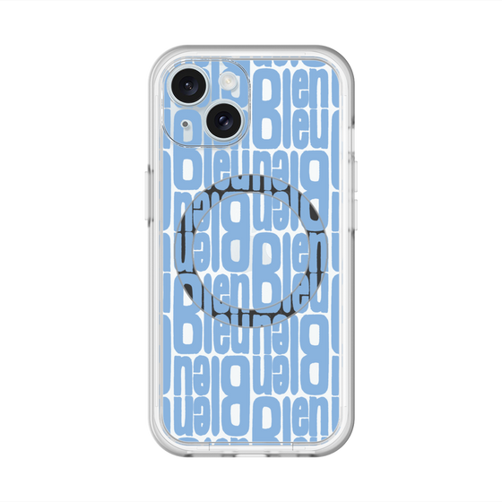 スリムプロテクションプレミアムケース with MagSafe［ LANVIN en Bleu - Logo Pattern - Blue ］