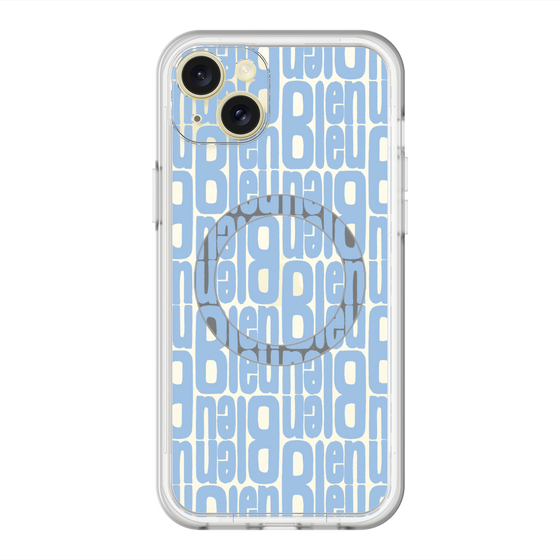スリムプロテクションプレミアムケース with MagSafe［ LANVIN en Bleu - Logo Pattern - Blue ］