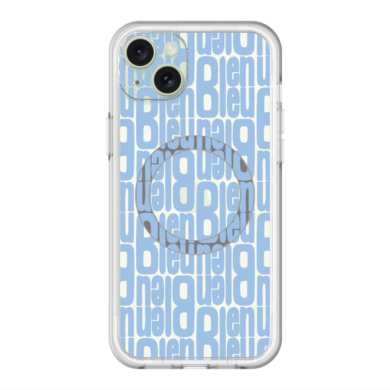 スリムプロテクションプレミアムケース with MagSafe［ LANVIN en Bleu - Logo Pattern - Blue ］