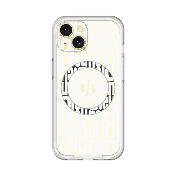 スリムプロテクションプレミアムケース with MagSafe［ LANVIN en Bleu - Logo Pattern - White ］