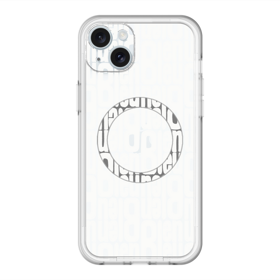 スリムプロテクションプレミアムケース with MagSafe［ LANVIN en Bleu - Logo Pattern - White ］