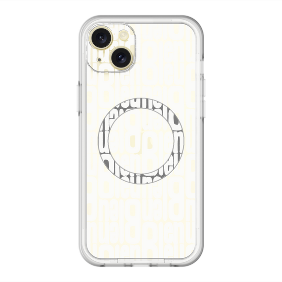 スリムプロテクションプレミアムケース with MagSafe［ LANVIN en Bleu - Logo Pattern - White ］