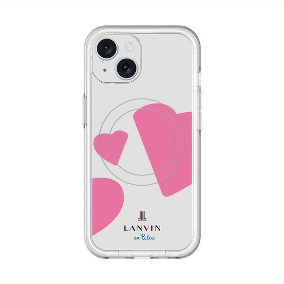 スリムプロテクションプレミアムケース with MagSafe［ LANVIN en Bleu Hearts Pink - ランバン ハート ピンク ］