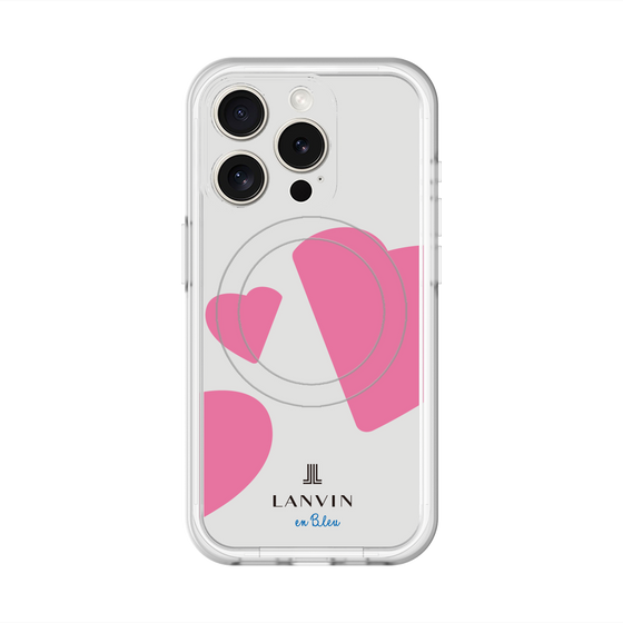 スリムプロテクションプレミアムケース with MagSafe［ LANVIN en Bleu Hearts Pink - ランバン ハート ピンク ］