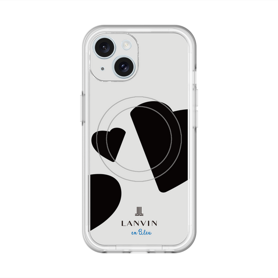 スリムプロテクションプレミアムケース with MagSafe［ LANVIN en Bleu Hearts Black - ランバン ハート ブラック ］