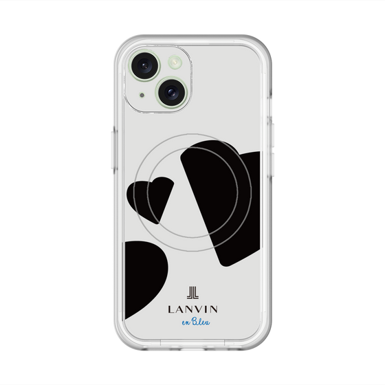 スリムプロテクションプレミアムケース with MagSafe［ LANVIN en Bleu Hearts Black - ランバン ハート ブラック ］