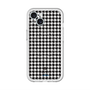 スリムプロテクションプレミアムケース with MagSafe［ Houndstooth Pattern Black with LANVIN en Bleu logo- ランバン 千鳥格子柄 ブラック ］