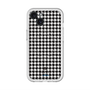 スリムプロテクションプレミアムケース with MagSafe［ Houndstooth Pattern Black with LANVIN en Bleu logo- ランバン 千鳥格子柄 ブラック ］