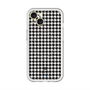 スリムプロテクションプレミアムケース with MagSafe［ Houndstooth Pattern Black with LANVIN en Bleu logo- ランバン 千鳥格子柄 ブラック ］