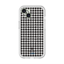 スリムプロテクションプレミアムケース with MagSafe［ Houndstooth Pattern Black with LANVIN en Bleu logo- ランバン 千鳥格子柄 ブラック ］