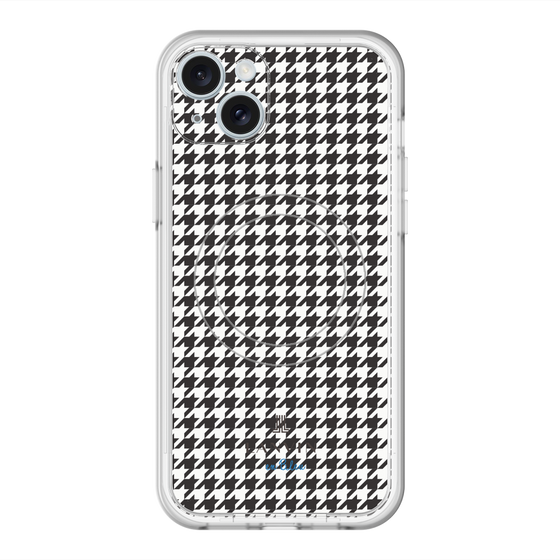 スリムプロテクションプレミアムケース with MagSafe［ Houndstooth Pattern Black with LANVIN en Bleu logo- ランバン 千鳥格子柄 ブラック ］