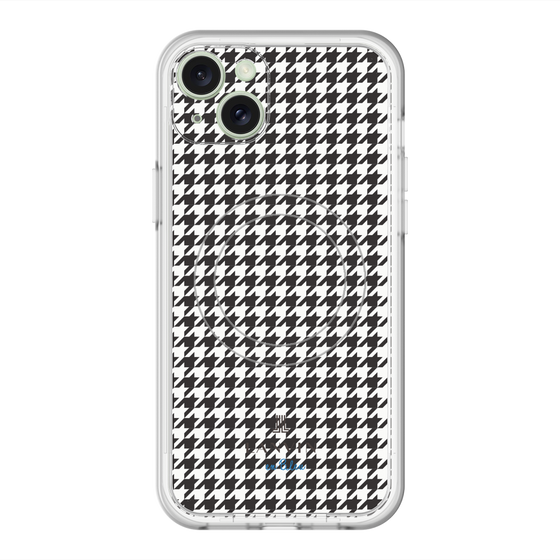 スリムプロテクションプレミアムケース with MagSafe［ Houndstooth Pattern Black with LANVIN en Bleu logo- ランバン 千鳥格子柄 ブラック ］
