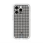 スリムプロテクションプレミアムケース with MagSafe［ Houndstooth Pattern Black with LANVIN en Bleu logo- ランバン 千鳥格子柄 ブラック ］