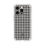 スリムプロテクションプレミアムケース with MagSafe［ Houndstooth Pattern Black with LANVIN en Bleu logo- ランバン 千鳥格子柄 ブラック ］
