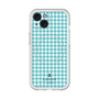 スリムプロテクションプレミアムケース with MagSafe［ Houndstooth Pattern Blue with LANVIN en Bleu logo- ランバン 千鳥格子柄 ブルー ］