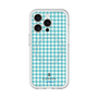 スリムプロテクションプレミアムケース with MagSafe［ Houndstooth Pattern Blue with LANVIN en Bleu logo- ランバン 千鳥格子柄 ブルー ］