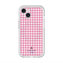 スリムプロテクションプレミアムケース with MagSafe［ Houndstooth Pattern Pink with LANVIN en Bleu logo- ランバン 千鳥格子柄 ピンク ］