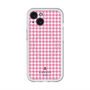 スリムプロテクションプレミアムケース with MagSafe［ Houndstooth Pattern Pink with LANVIN en Bleu logo- ランバン 千鳥格子柄 ピンク ］