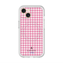 スリムプロテクションプレミアムケース with MagSafe［ Houndstooth Pattern Pink with LANVIN en Bleu logo- ランバン 千鳥格子柄 ピンク ］