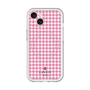 スリムプロテクションプレミアムケース with MagSafe［ Houndstooth Pattern Pink with LANVIN en Bleu logo- ランバン 千鳥格子柄 ピンク ］