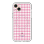 スリムプロテクションプレミアムケース with MagSafe［ Houndstooth Pattern Pink with LANVIN en Bleu logo- ランバン 千鳥格子柄 ピンク ］